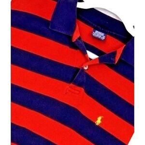Polo Ralph Lauren Men's XL Golf Polo Shirt Striped Red Blue Yellow Pony Stretch